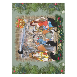 Mantel Músicos en el antiguo Ámsterdam durante los Navida