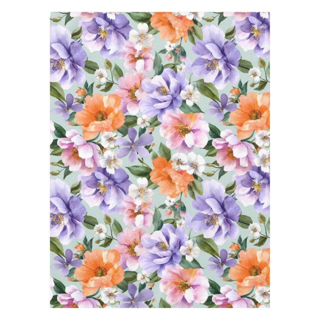 Mantel Muted Colorful Flowers Boho flower  (Anverso)