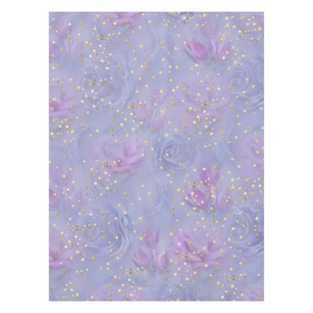 Mantel Muy peri acuarela, Rosas, tulipanes (Anverso)