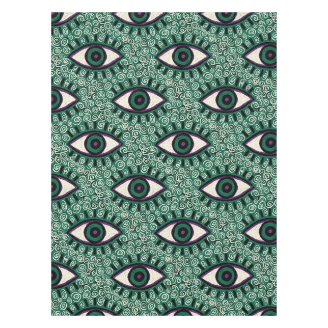 Mantel "Mystic Emerald Eyes" - Psychedelic Swirl Seamless (Anverso)