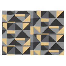Mantel Nappe Géométrique Noire, Grise et Or