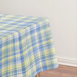 Mantel Nappe lignes et carreaux bleus et jaunes