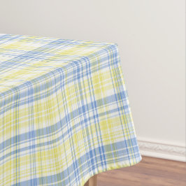 Mantel Nappe lignes et carreaux bleus et jaunes