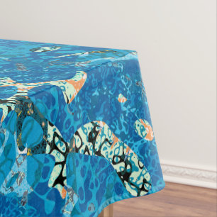 Mantel Naranja azul Abstracción gráfica en negro