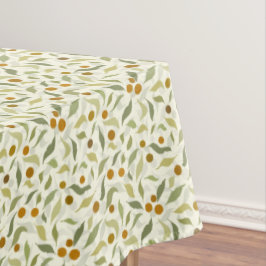 Mantel Naranja Berries y hojas en crema - patrón.