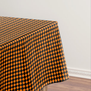 Mantel Naranja Black Checkered Checks Moda Halloween Part