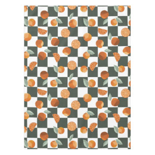 Mantel Naranja Bliss Dark Checkers Verde azulados