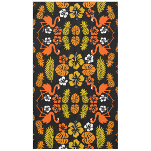 Mantel Naranja brillante Floral Tropical Patterado