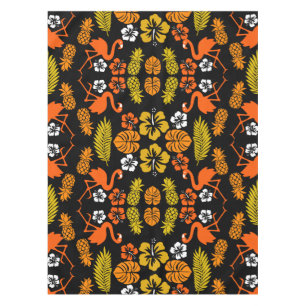 Mantel Naranja brillante Floral Tropical Patterado