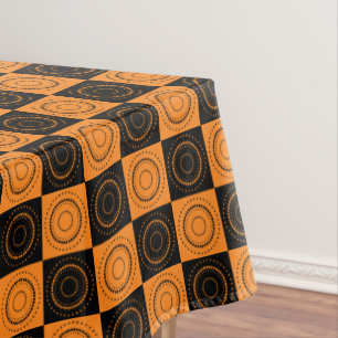Mantel Naranja concéntrico de Halloween y puntos de polka