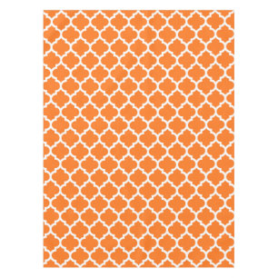 Mantel Naranja de calabaza qué patrón de quatrefoil marro