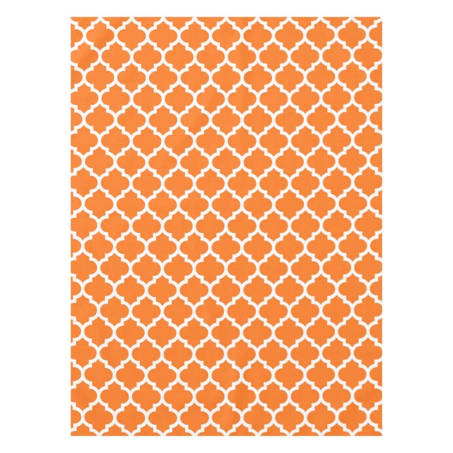 Mantel Naranja de calabaza qué patrón de quatrefoil marro (Anverso)