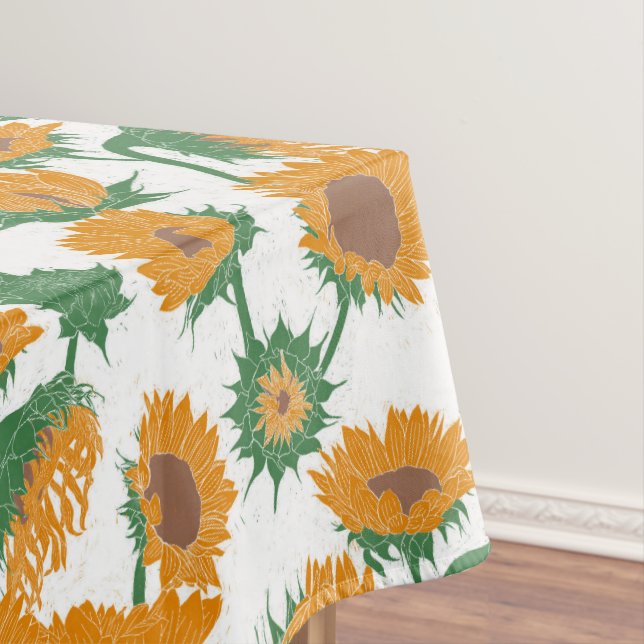 Mantel Naranja de girasol de impresión de bloques de made (In Situ)