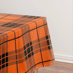 Mantel Naranja de patrones de plaid y negro de diseño