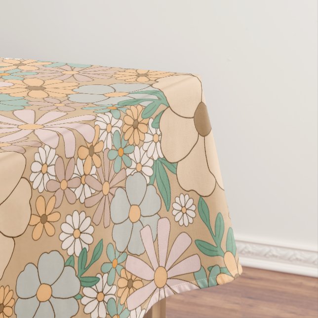 Mantel Naranja De Peach Floral Gris Rosa