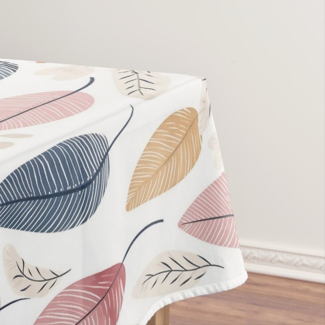 Mantel Naranja de rosa blanca hojas de boho azul (In Situ)