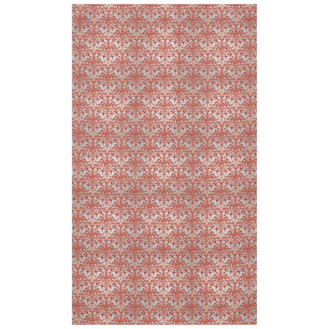 Mantel Naranja elegante y patrón de damasco blanco platea (Anverso)