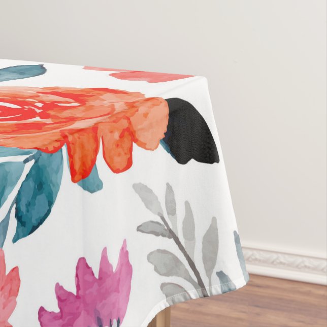 Mantel Naranja Flores acuarelas (In Situ)