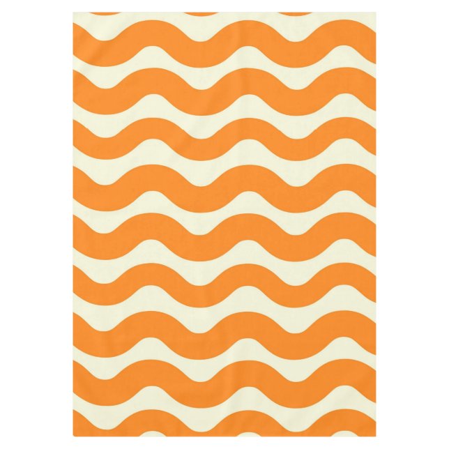 Mantel Naranja Groovy Wavy Stripe Resumen Primavera moder (Anverso)