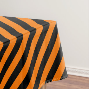 Mantel Naranja Halloween franjas negras Decoración de Fi