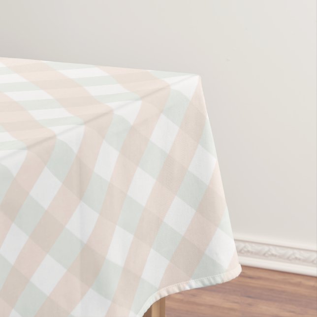 Mantel Naranja neutral de género Patrón de Gingham blanco (In Situ)