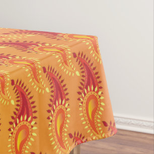 Mantel Naranja oriental Doble llama Patrón Paisley persa