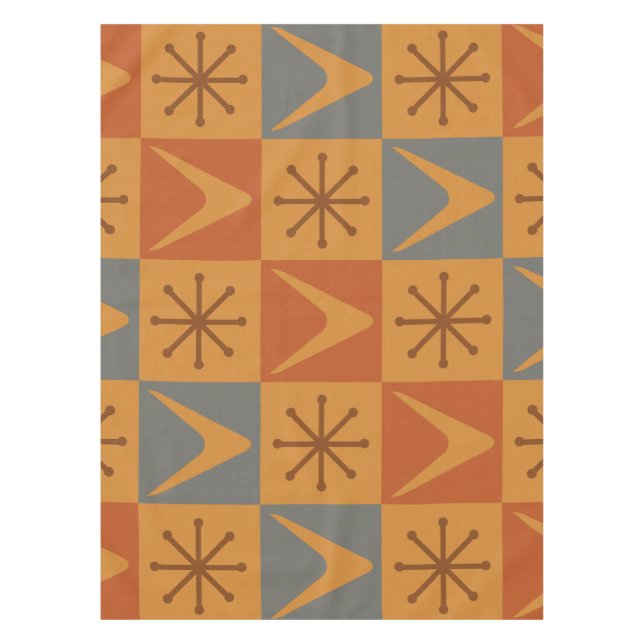 Mantel Naranja Quemado de Boomerangs en Edad Atómica (Anverso)