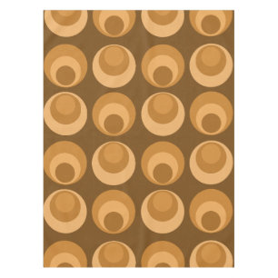 Mantel Naranja Quemado de Círculos de Medio Siglo