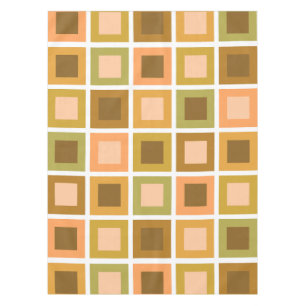 Mantel Naranja Quemado del patrón de mosaicos retro de lo