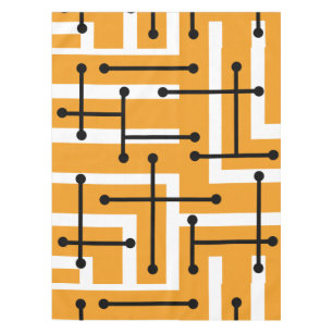 Mantel Naranja Retro Geométrico Art Maze