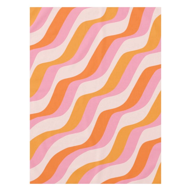 Mantel Naranja rosa de barrido arco iris Resumen sol retr (Anverso)