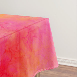 Mantel Naranja rosa del arte de la tinta abstracta de col