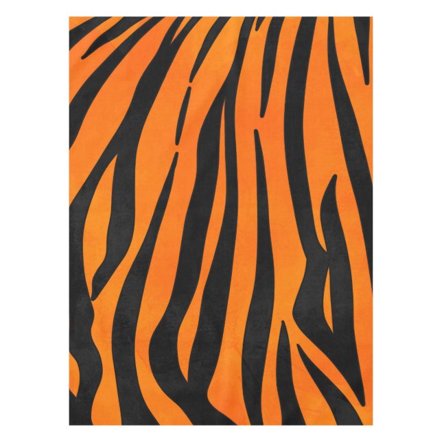 Mantel Naranja salvaje tigre negro tira de tinta animal (Anverso)