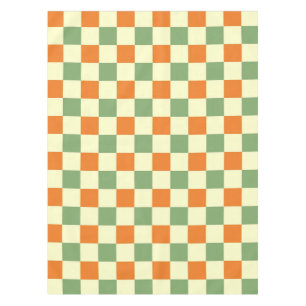 Mantel Naranja Verde Brown Checkered Gingham Pattern