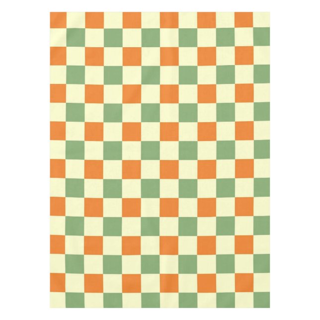 Mantel Naranja Verde Brown Checkered Gingham Pattern (Anverso)