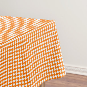 Mantel Naranja White Checkered Check Fall Halloween Party
