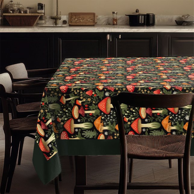Mantel Nature-Inspired Tablecloth Mushrooms & Moss Art (Nature-Inspired Tablecloth Mushrooms & Moss Art)
