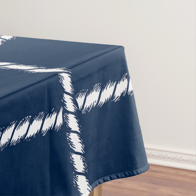 Mantel Nautical Rope Weave – Navy Coastal  (In Situ)