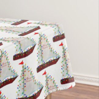 Mantel Nautical Sailboats with Holiday lights harbor boat