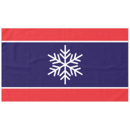 Mantel Navía nórdica de copos de nieve blanca con franjas