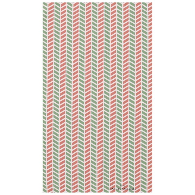 Mantel Navidad moderna elegante roja verde pastel (Anverso)
