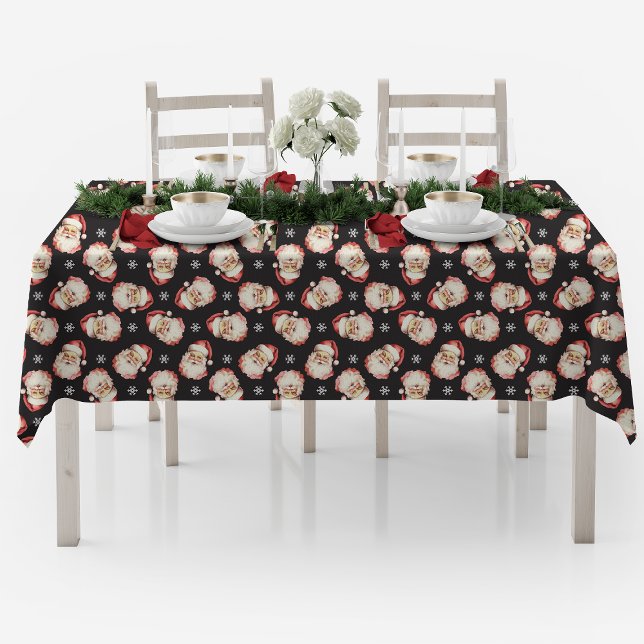 Mantel Navidad Negra Vintage Retro Santa (Subido por el creador)