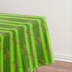 Mantel Navidad verde de las estrellas del navidad del oro