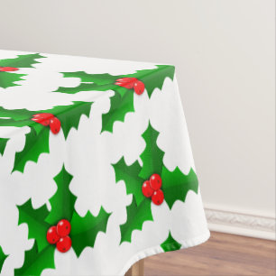 Mantel Navidad verde y acebo rojo Thunder_Cove