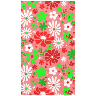 Mantel navidad vintage groovy años 60 floral copos de nie
