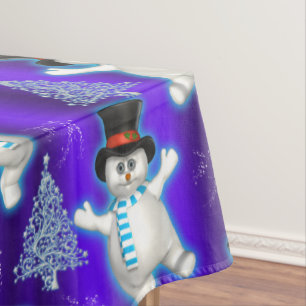 Mantel Navidades azules bailarines de nieve