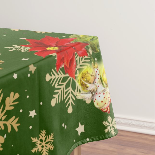 Mantel Navidades bailando ángeles bebés con copos de niev (In Situ)