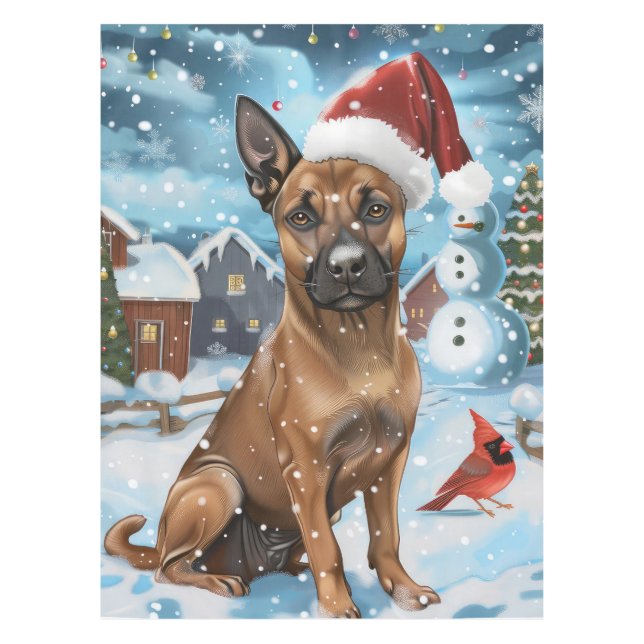 Mantel Navidades belgas malinoi Dog Winter Wonderland (Anverso)