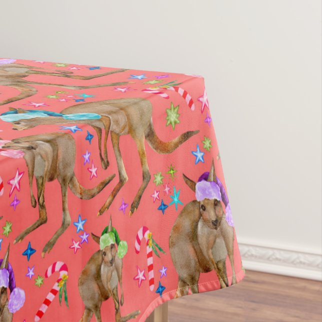 Mantel Navidades canguro australianos rosados (In Situ)