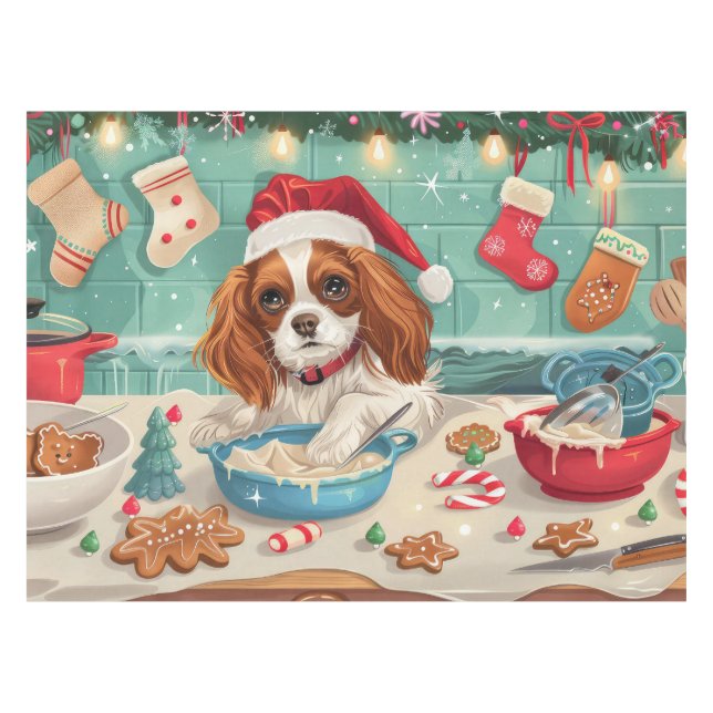 Mantel Navidades Cavalier King Charles Spaniel Baking (Frente (Horizontal))